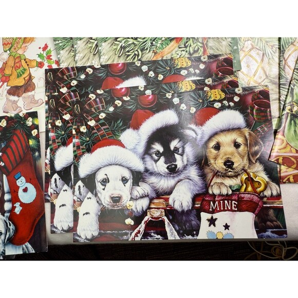 Pet Dog Cat Christmas Card Lot of 45 pc with Envelopes Holiday Greetings - Picture 2 of 9